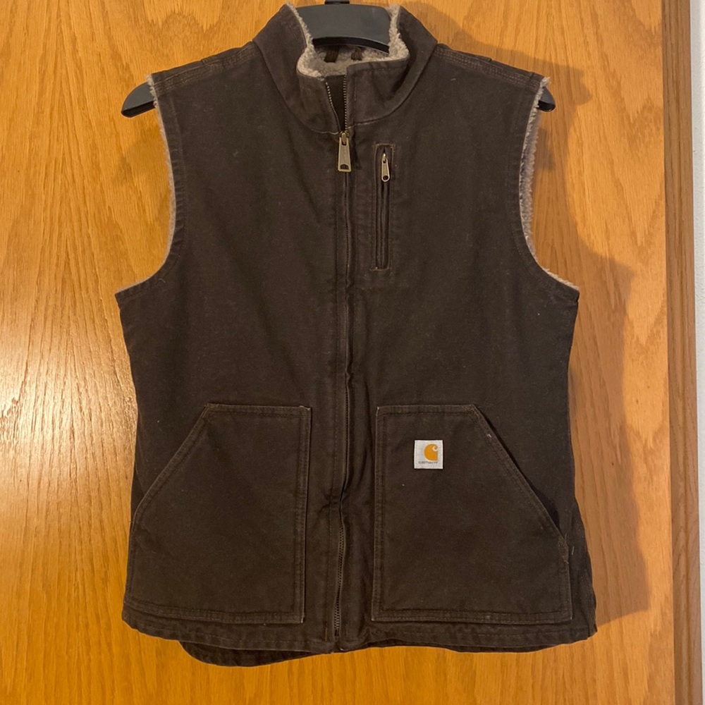 Carhartt brown wool vest size S (4/6)